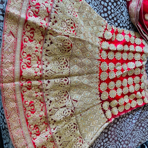 heavy lehenga with all over zari and stone work both side…just wear once - Picture 7 of 7
